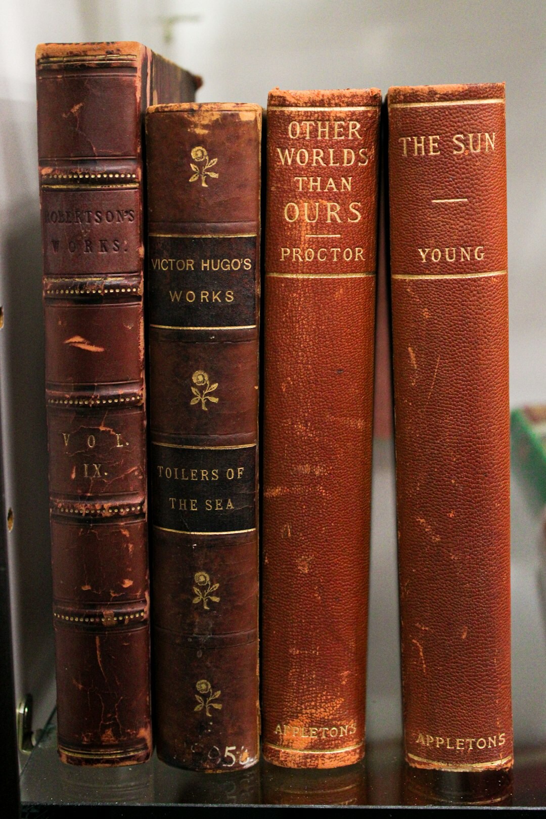 old detective books on shelf